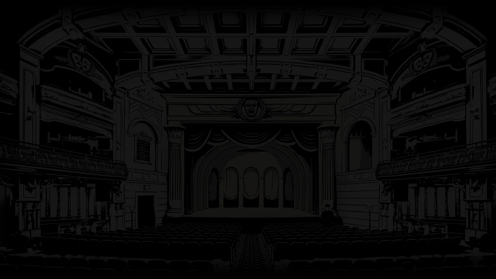 Broadway55 theatre environment with a stage and audience seating